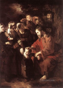  Blessing Painting - Christ Blessing the Children Nicolaes Maes